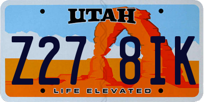 UT license plate Z278IK