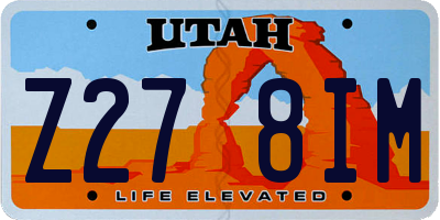 UT license plate Z278IM