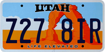 UT license plate Z278IR