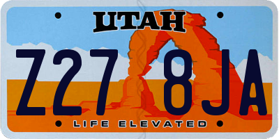 UT license plate Z278JA