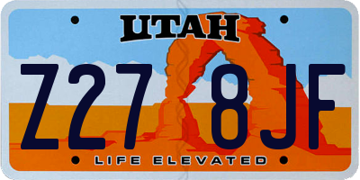 UT license plate Z278JF