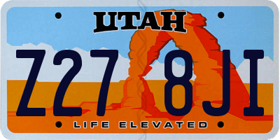 UT license plate Z278JI