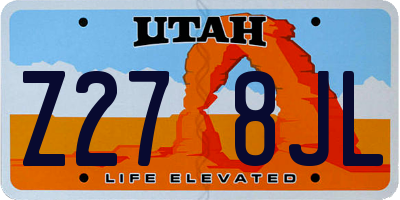 UT license plate Z278JL