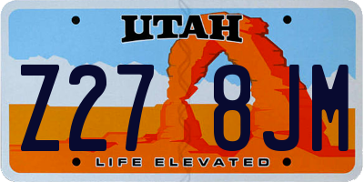 UT license plate Z278JM