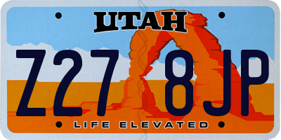 UT license plate Z278JP