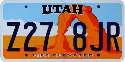 UT license plate Z278JR