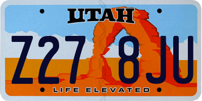 UT license plate Z278JU