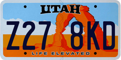 UT license plate Z278KD