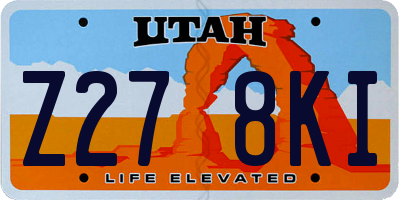 UT license plate Z278KI
