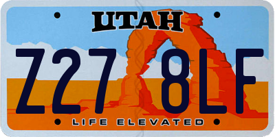UT license plate Z278LF