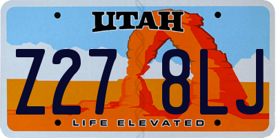 UT license plate Z278LJ