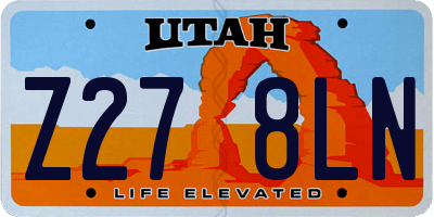 UT license plate Z278LN