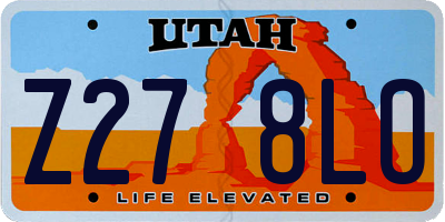 UT license plate Z278LO