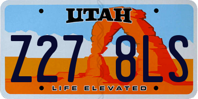 UT license plate Z278LS