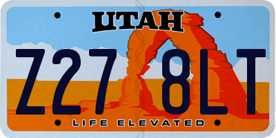 UT license plate Z278LT