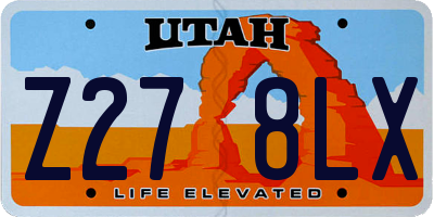 UT license plate Z278LX