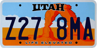 UT license plate Z278MA