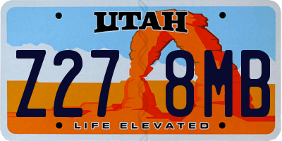 UT license plate Z278MB