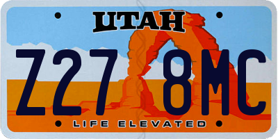 UT license plate Z278MC