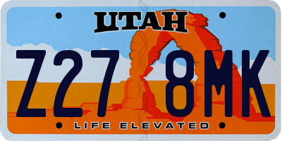 UT license plate Z278MK