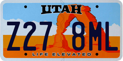 UT license plate Z278ML
