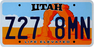 UT license plate Z278MN