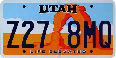UT license plate Z278MQ