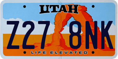 UT license plate Z278NK