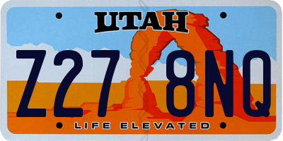 UT license plate Z278NQ