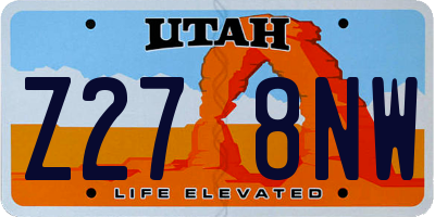 UT license plate Z278NW