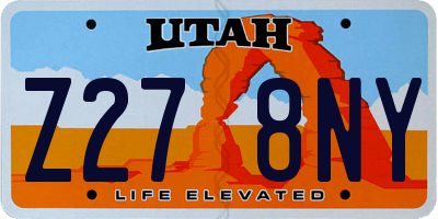 UT license plate Z278NY