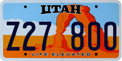 UT license plate Z278OO