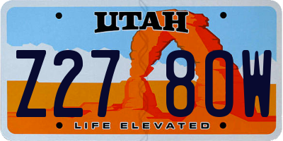 UT license plate Z278OW