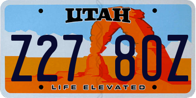 UT license plate Z278OZ