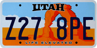 UT license plate Z278PE