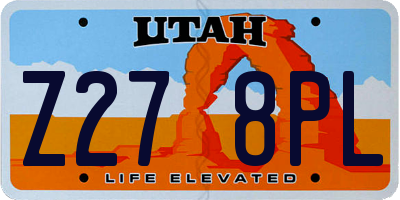 UT license plate Z278PL
