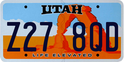 UT license plate Z278QD