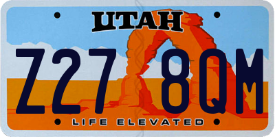 UT license plate Z278QM