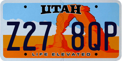 UT license plate Z278QP