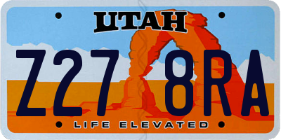 UT license plate Z278RA