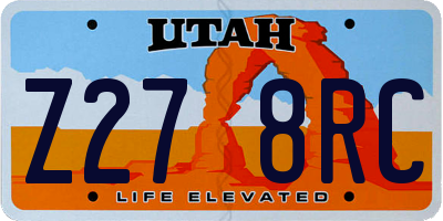 UT license plate Z278RC