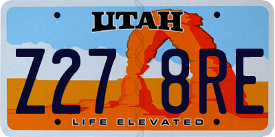 UT license plate Z278RE