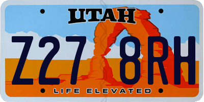UT license plate Z278RH