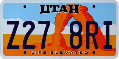 UT license plate Z278RI