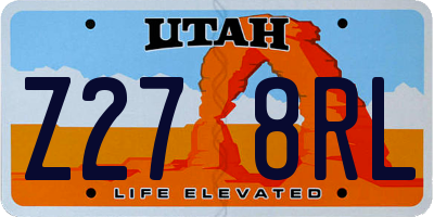 UT license plate Z278RL