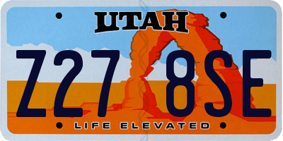 UT license plate Z278SE