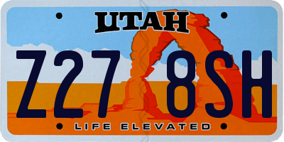 UT license plate Z278SH
