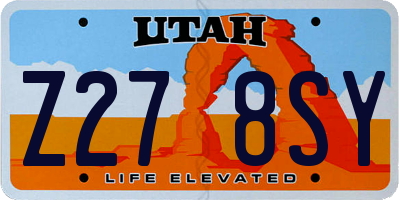 UT license plate Z278SY