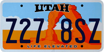 UT license plate Z278SZ