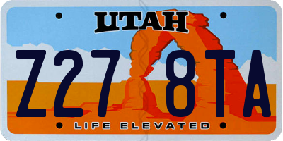 UT license plate Z278TA